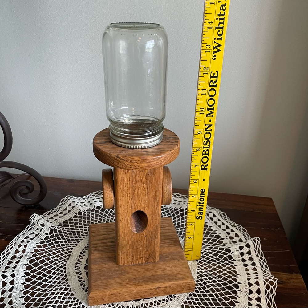 Tabletop Mini Candy or Nut Dispenser, Wooden Handmade Candy Dispenser, Nuts Jar - Picture 5 of 8